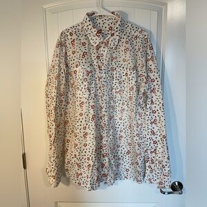 Bridge and Burn white cotton floral button up XXL
